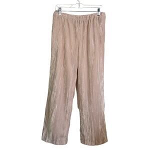 Marc New York Size Small Pale Pink/Cream Crushed Velvet Pants Elastic Waist